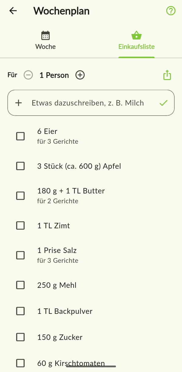 Einkaufsliste