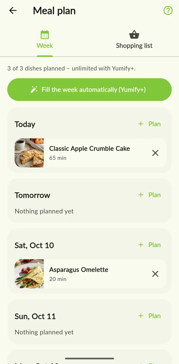 Meal plan