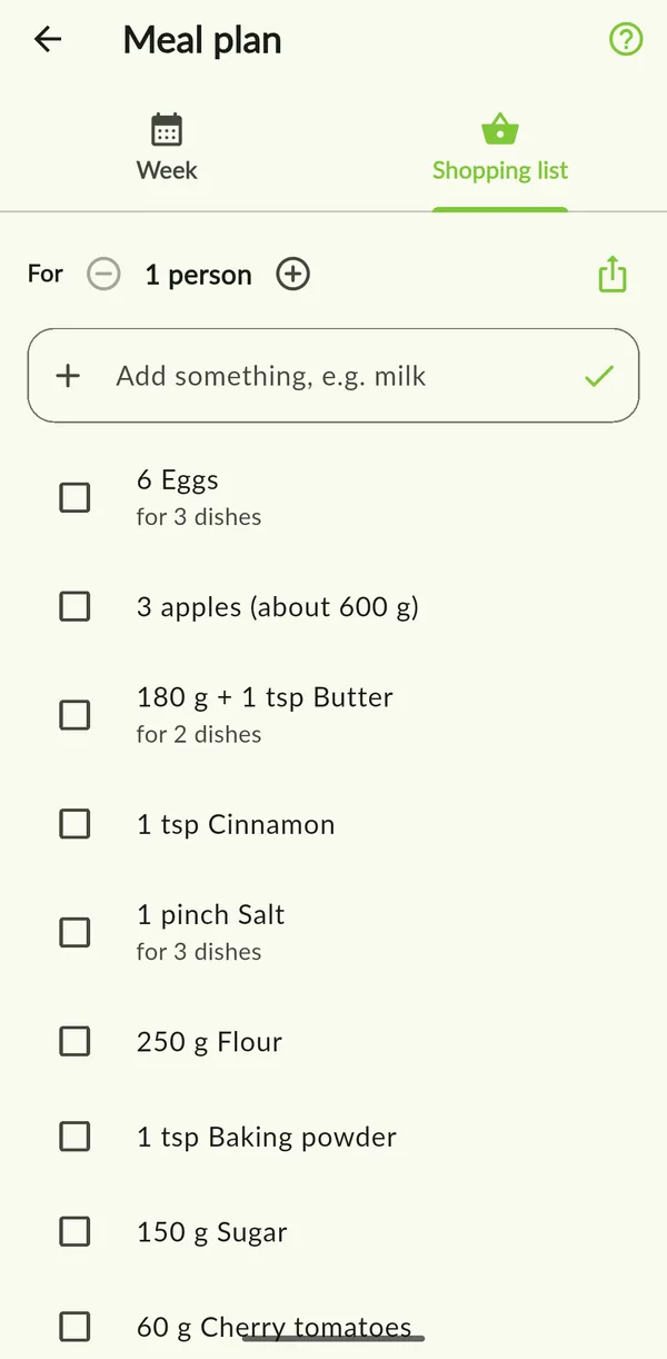 Shopping list