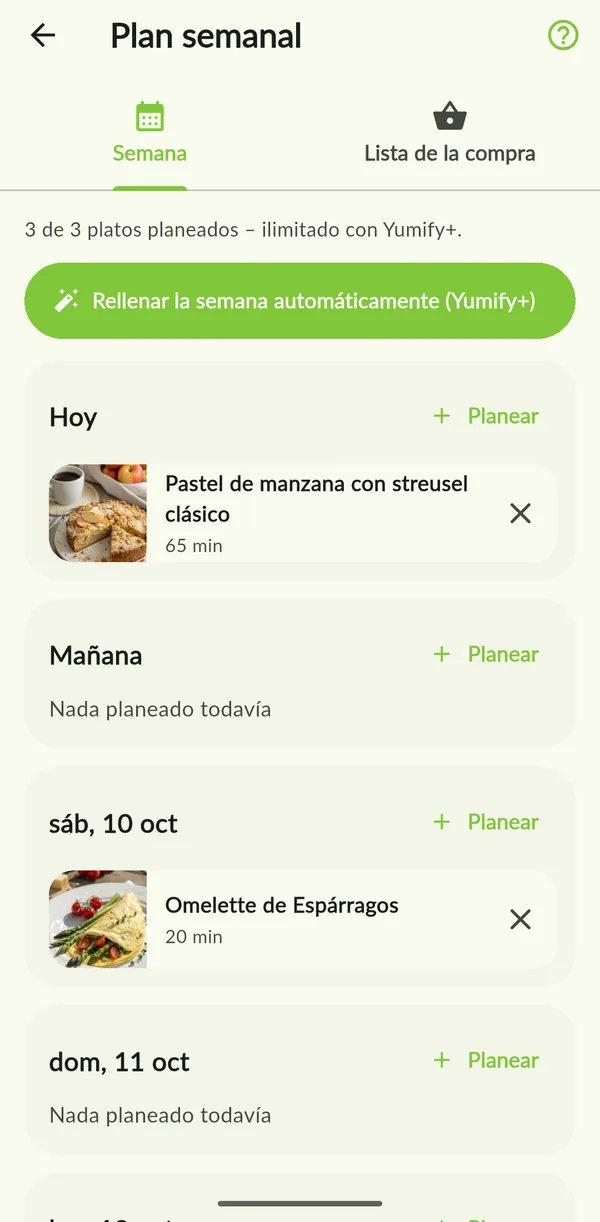 Plan semanal